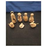 HAND CARVED TAGUA NUT NATIVITY SET