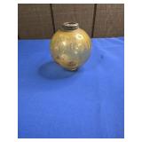 VINTAGE AMBER GLASS LIGHTNING ROD BALL MARKED