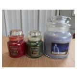 (3) NEW YANKEE CANDLES: 3.7 OZ RED APPLE WREATH &