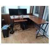 ROUNDED 'L' SHAPED COMPUTER DESK