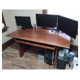 WOODEN COMPUTER DESK/MEDIA TABLE (SOLID/HEAVY)
