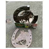 WALL MOUNTED HOSE HANGER & CAST IRON HORSE/SHOE