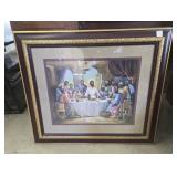 FRAMED LAST SUPPER PRINT APPROX 29' X 25.5'