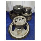 ASSORTED WEIGHTS: 25LB, 10LB, 2.5LB, 5.5LB