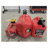 (3) PARTIALLY FULL GAS CANS