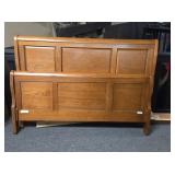 WOODEN SLEIGH BED HEADBOARD, FOOTBOARD AND RAILS