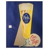 1960 PIEL BROS LIGHT BEER ON TAP CARDBOARD