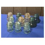 (10) GLASS INSULATORS