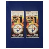 (2) AFC PLAYOFF GAME #1 TICKET STUBS PITTSBURGH