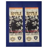 (2) DEC 3, 2000 GAME 9 TICKET STUBS PITTSBURGH