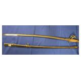 C.S.A. MARKED SWORD & SHEATH W/LEATHER WRAPPED