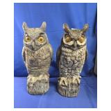 (2) 16" PLASTIC OWL DECOYS: 1990 DALEN & UNMARKED