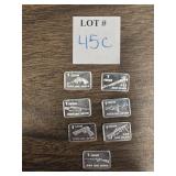 (7) ONE GRAM .999 FINE SILVER BARS