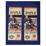 (2) OCT 22, 2000 GAME 6 STEELERS VS BROWNS STUBS