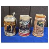 (3) STEINS: BUDWEISER "C" SERIES, ENDAGERED