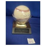 SIGNED PETE ROSE OFFICIAL MLB BASEBALL IN STAND