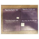 1985-1988 UNITED STATE MINT PROOF SETS (4 TOTAL)