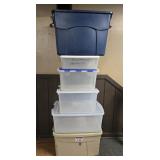 (6) STORAGE TOTES: ASSORTED SIZES TO INCLUDE 105Q