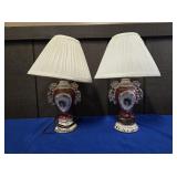 (PAIR) VICTORIAN URN STYLE TABLE LAMPS APPROX 16"