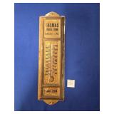 METAL THOMAS FUNERAL HOME THERMOMETER W/MERCURY