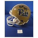 SIGNED BILL PITT PANTHERS MINI RIDDELL HELMET