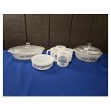 GLASSBAKE CASSEROLE DISHES AND MUGS