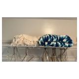 Crocheted quilt and knitted throw