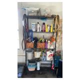 Miscellaneous garage, wire rack  and contents