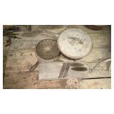 Large cast-iron pot with lid and cast-iron broiler