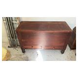 Wood chest with two drawers