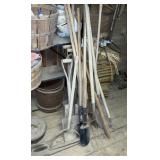 Shovels post hole diggers lot