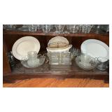 42pc Misc. glass, Crystal, China, lot