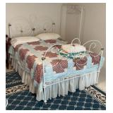 Full size metal frame bed on wheels