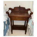 Antique wood wash stand with wash basin