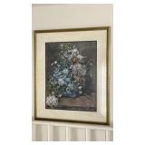 Four wall hanging floral pictures, floral decor