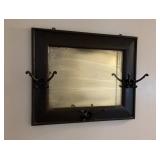 Old Wood hat rack with mirror