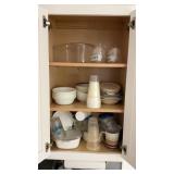 Miscellaneous kitchen, bowls, cups, and cookware