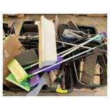 Electronics, pictures, cleaning supplies,