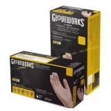 2 ct AMMEX Gloveworks Vinyl Gloves XL Clear 100 pk