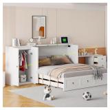 Polibi Queen Murphy Bed w/ Drawers (2 Boxes)