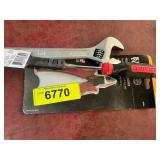 Screw driver, crescent wrench, flush cutter