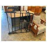 Metal desk, chair, twin bed frame