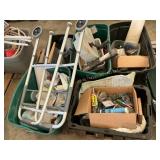 Walker, clock parts, rope, hardware