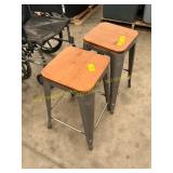 2 ct. metal/wood bar stools