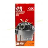 Ace 33 gal No Scent Trash Bags Drawstring 20 pk