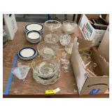Plates, bowls, cut glass