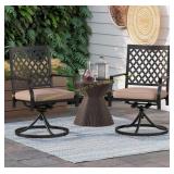 Alphamarts Outdoor Patio Swivel Dining Chairs 2pk