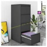 No Brand 4-Drawer Black Metal File Cabinet