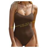 ZAFUL Med Ribbed Open Back One Piece Swimsuit