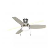 HUNTER 44 in. Nickel Ceiling Fan w/ Light